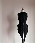 Final Nocturne - Black Gothic Lolita Vest, Bat-Wing Shape - image 11