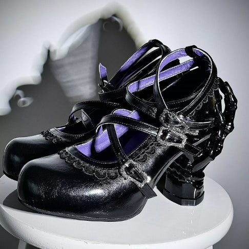 Sacred Bone Diary - Skeletal Hand Gothic Lolita Heels - image 17