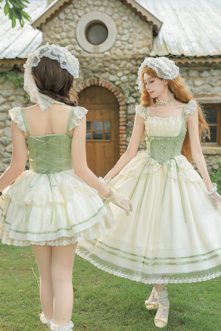 Green Fishbone Sweet Lolita JSK Dress Two Versions - image 5