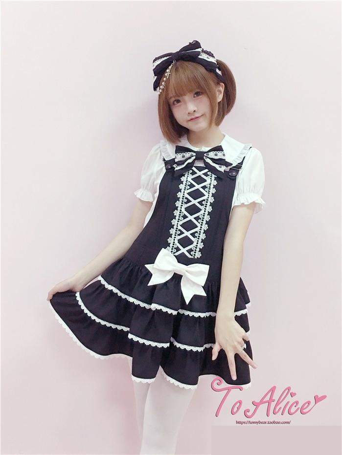 Old School Lolita Salopette Suit Tiered Dress - image 3