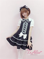 Old School Lolita Salopette Suit Tiered Dress - image 3