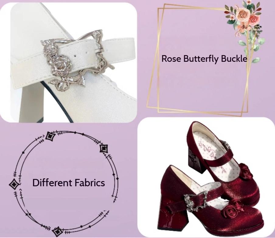 Wanxiang Cycle - Elegant Lolita Heels with Embossed Rose - image 25