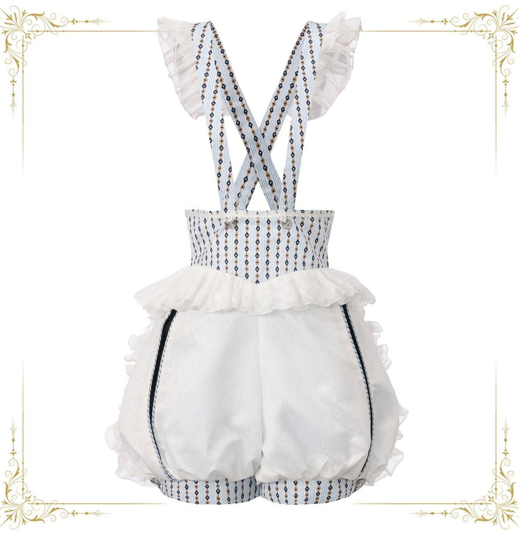 Immortal Bunny's Invitation - High-Waist Ouji Lolita Lantern Shorts, Detachable Straps - image 1