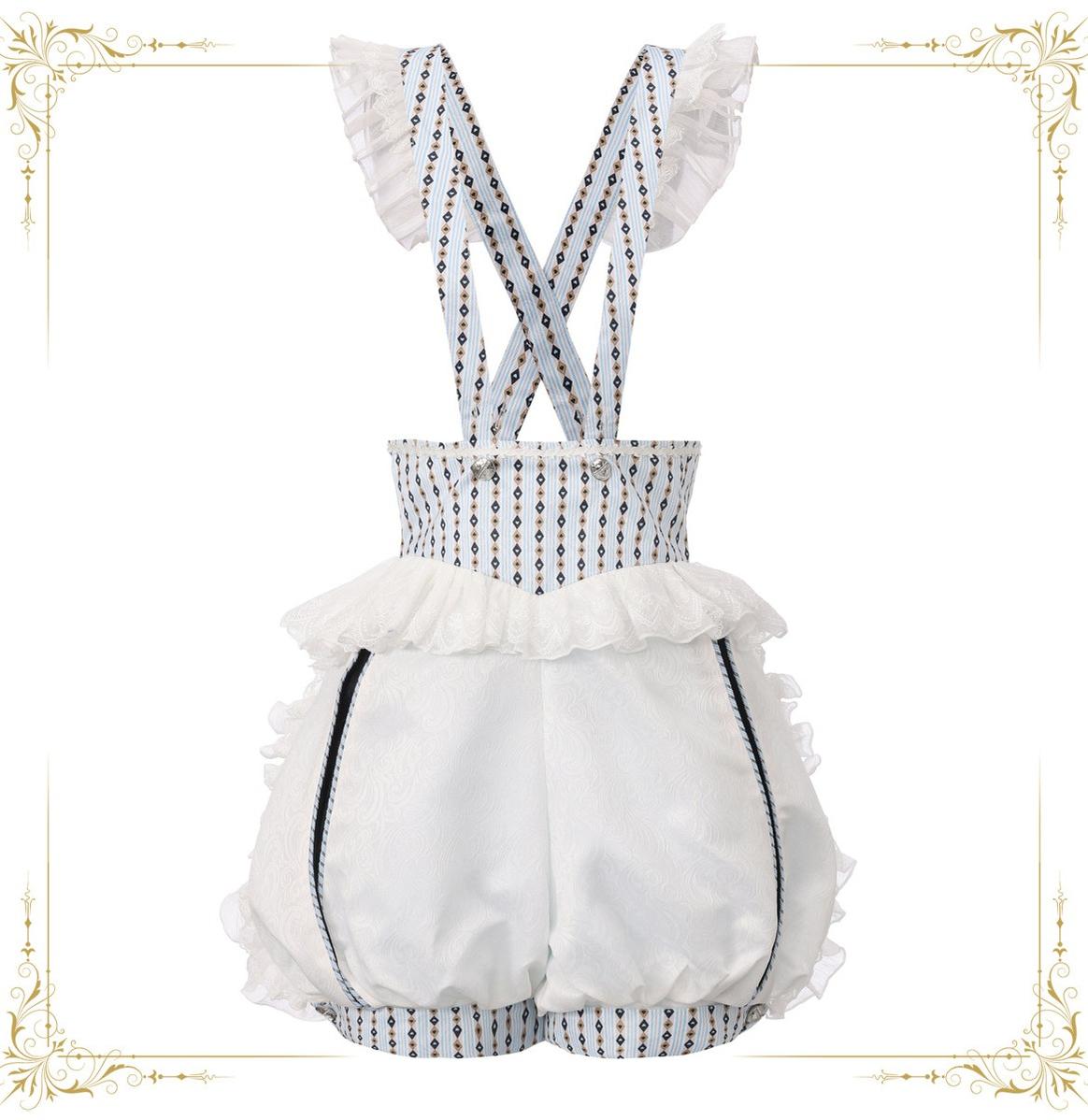 Immortal Bunny's Invitation - High-Waist Ouji Lolita Lantern Shorts, Detachable Straps - image 1