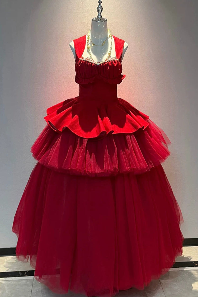 Romantic Rose - Square Collar Sleeveless Ruffled Classic Ballet Lolita Dress - image 2
