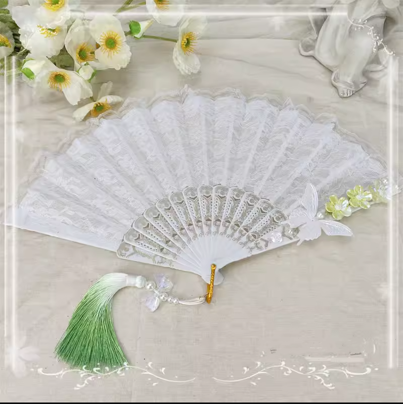 Butterfly Tassel Han Lolita Folding Fan - image 2