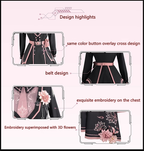 Chunlv Dark Pink Military Lolita OP Dress and Cloak - image 5