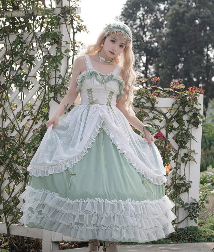 Toting Basil Plus Size Wedding Lolita Green Bridal JSK - image 15