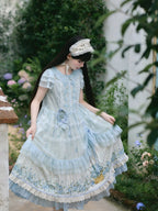 Blue Forget-Me-Not Floral Sweet Lolita JSK - image 11