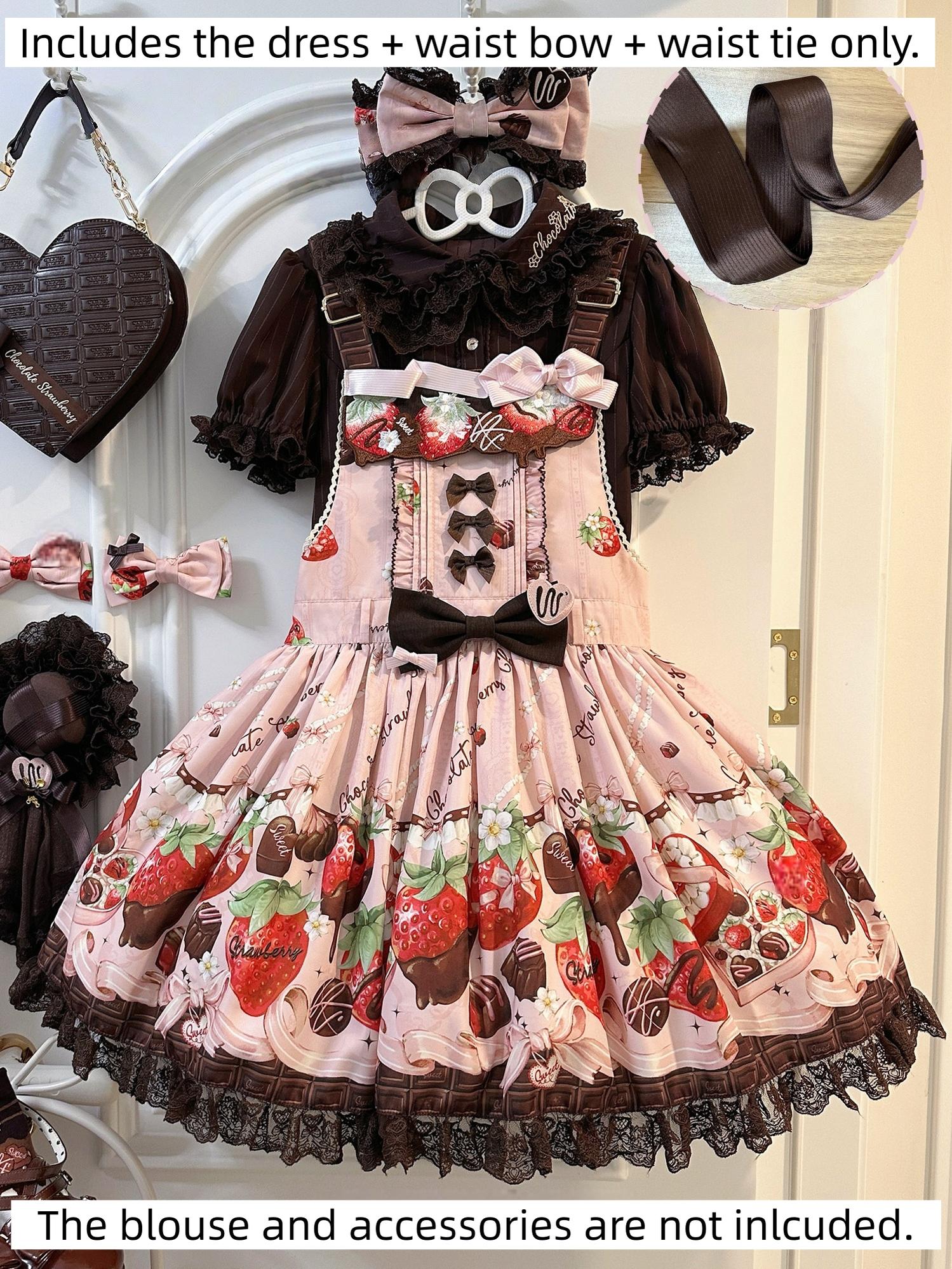 Strawberry Chocolate Lovers Sweet Lolita Embroidered Dress - image 16