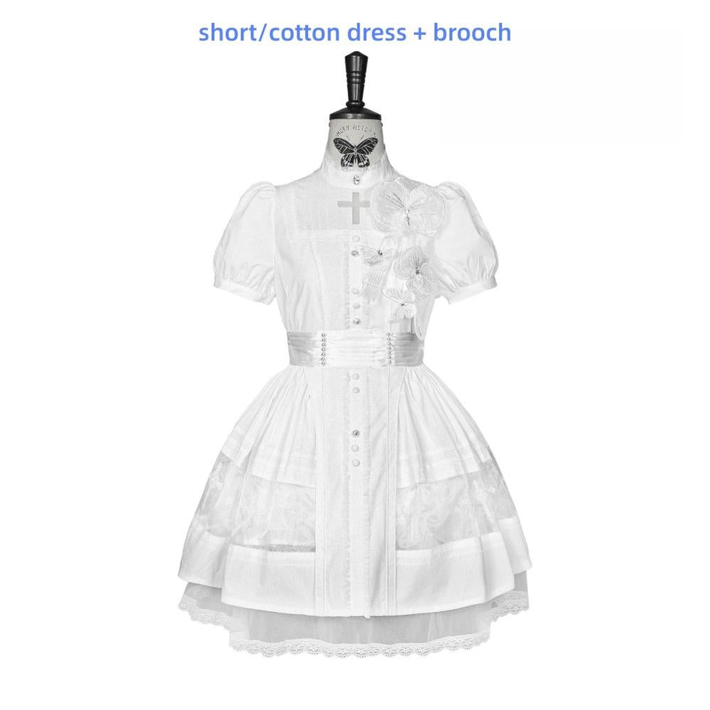 Ghost Orchid - Gothic Lolita OP Dress, Embroidered Cross - image 44