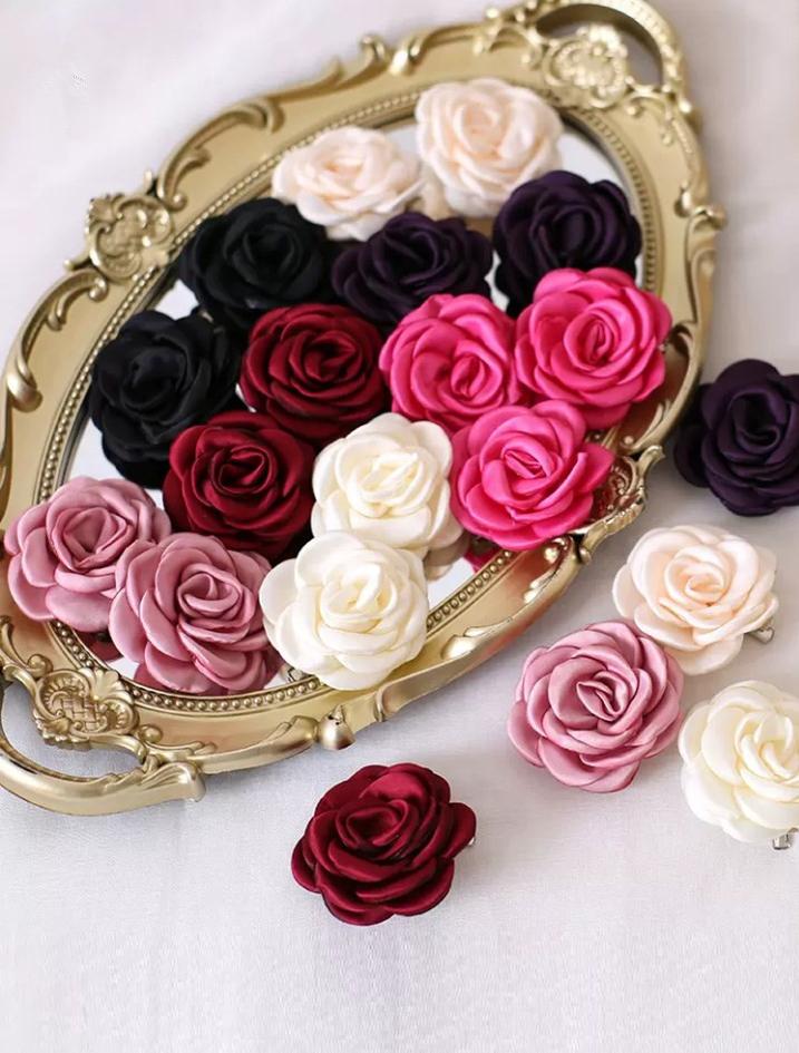Retro Lolita Brooch Rose Hairpins Flower Headdress - image 2