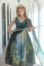 Grace in Favor - Oil Painting Sweet Lolita JSK Dress & Shoulder Sash - image 3