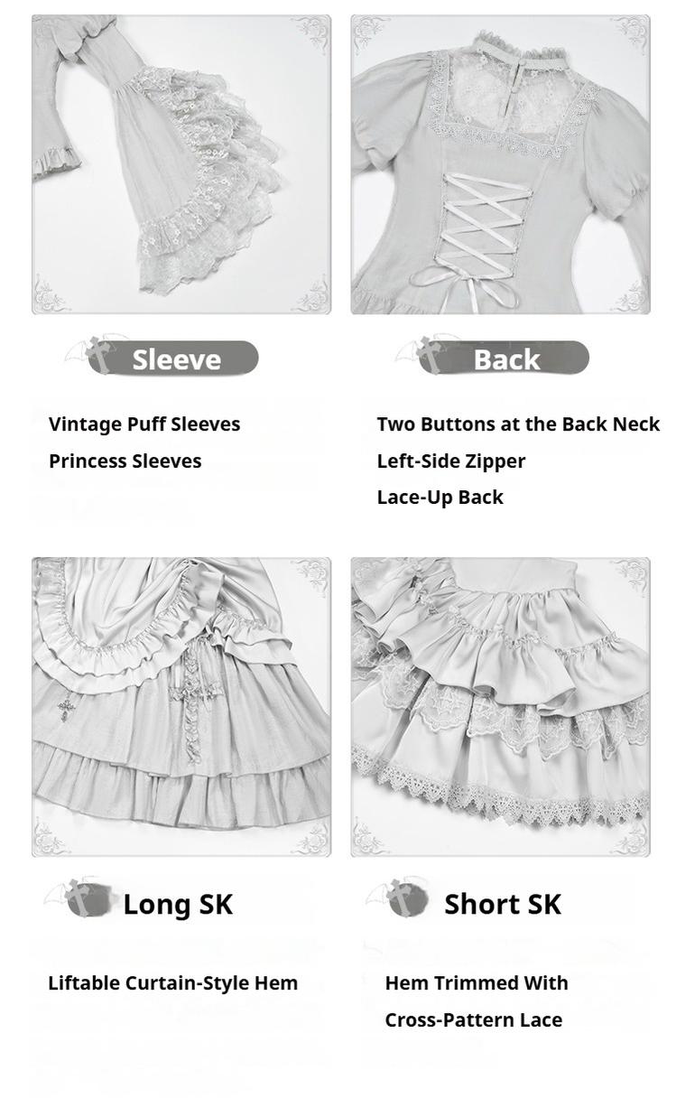Humanoid Robot - Silver Gothic Lolita Mermaid Skirt Set - image 14