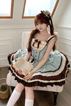Mint Chocolate Sweet Lolita JSK Dress in Green and Brown - image 11