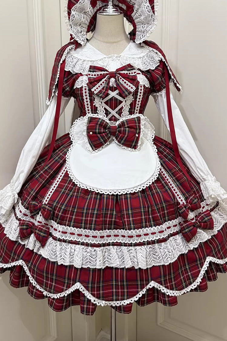 Gingham Petal Bunny - Short Sleeves Printed Ruffled Bow Sweet Lolita OP Dress - image 20