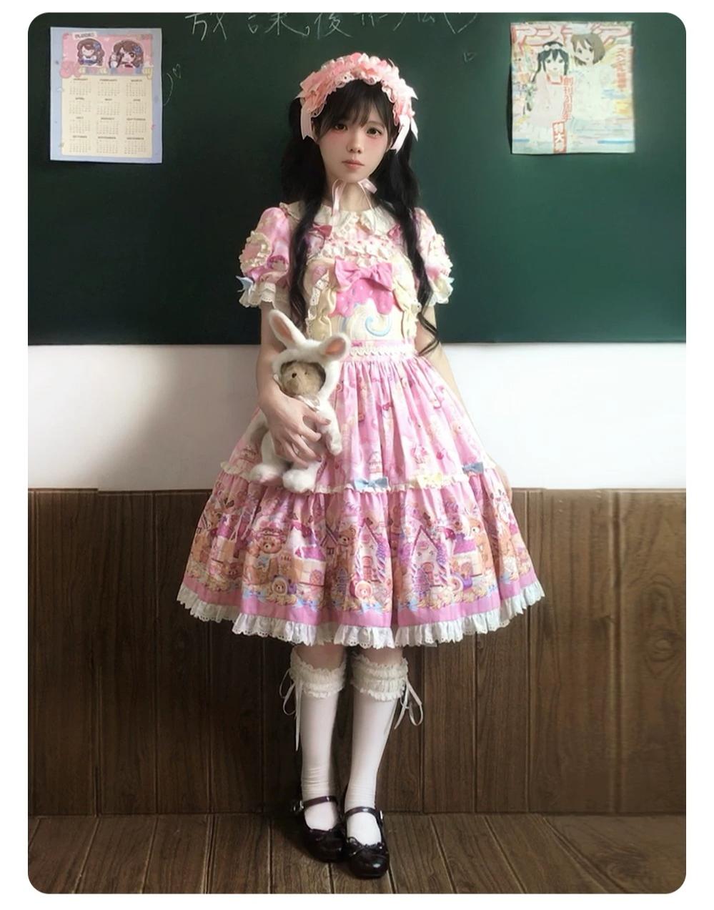 Bear Cake Sweet Lolita OP, JSK and Accessories - image 16