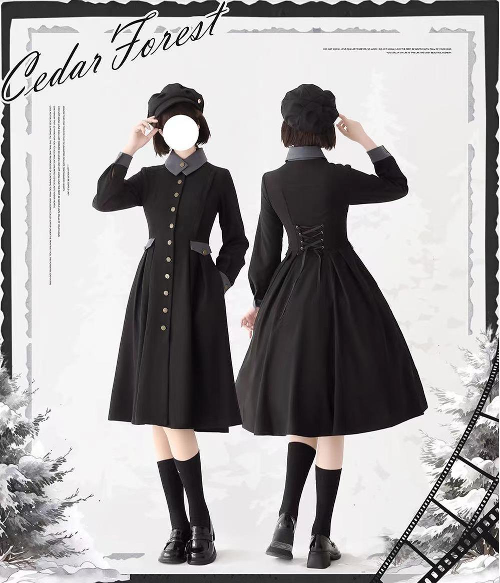 Classic Full Cardigan - Elegant Winter Lolita Coat Dress - image 9