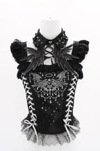 Metallic Angel Black Gothic Lolita Top and Ruffled Skirt Set - image 22
