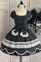 Gingham Petal Bunny - Sweet Lolita OP Dress in Green - image 13