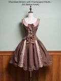 Bear Chocolate Slab - Classic Lolita Pleated JSK & SK Dress, Side Zipper - image 6
