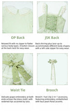 Green Grape - Embroidered Country Lolita OP Dress, Tiered JSK and Accessories - image 8