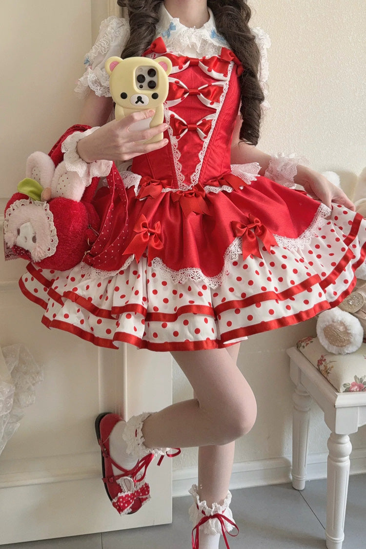 Red Jasmine Rain Sweet Lolita JSK Dress - image 4