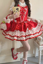 Red Jasmine Rain Sweet Lolita JSK Dress - image 4