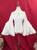Hime Sleeved Classic Lolita Shirt, Detachable Bow - image 7