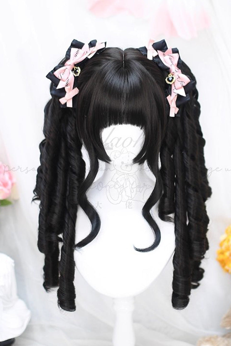 Roman Curl Double-Ponytail Sweet Lolita Wig in Gold & Black - image 4