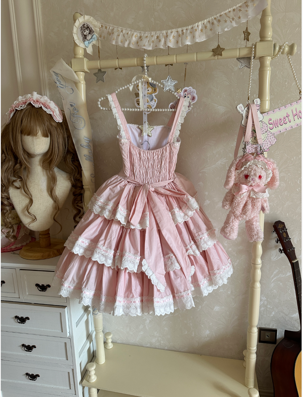 Otome Heart Cotton Old School Lolita JSK Dress Suit and Accessories - image 19