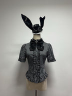 Dark Lord - Gothic Lolita Striped JSK Set, Skull Print - image 5