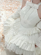 White Cutout Halter Neck JSK Lolita Dress | Diamond Honey - image 6