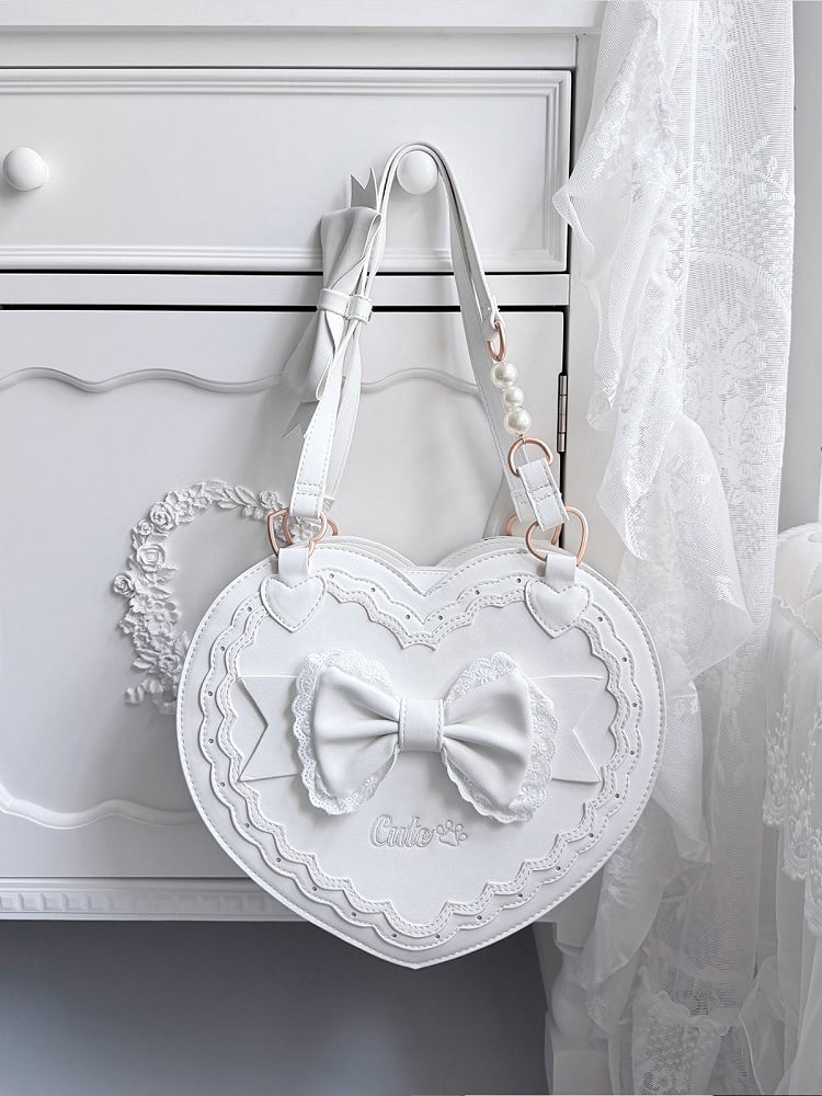 Lolita Heart-Shaped Bag with Butterfly Bow Detail - 4 Colors - image 5