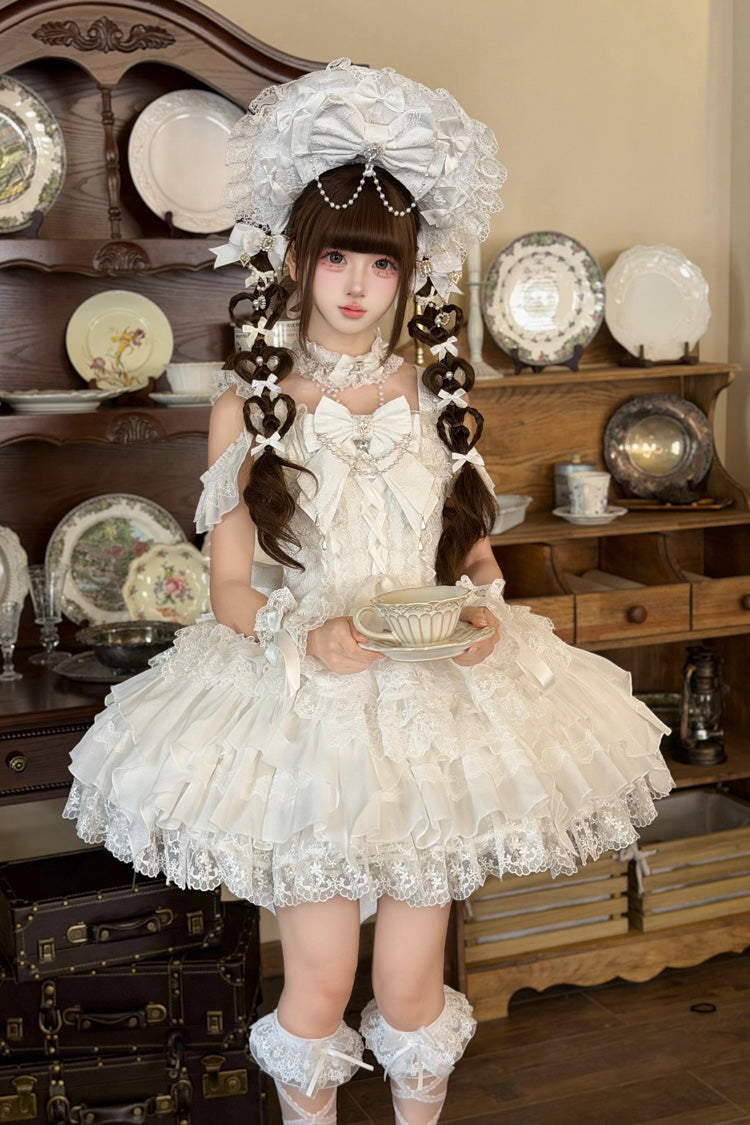 White Pearl Ballet Sweet Lolita JSK Dress - image 3