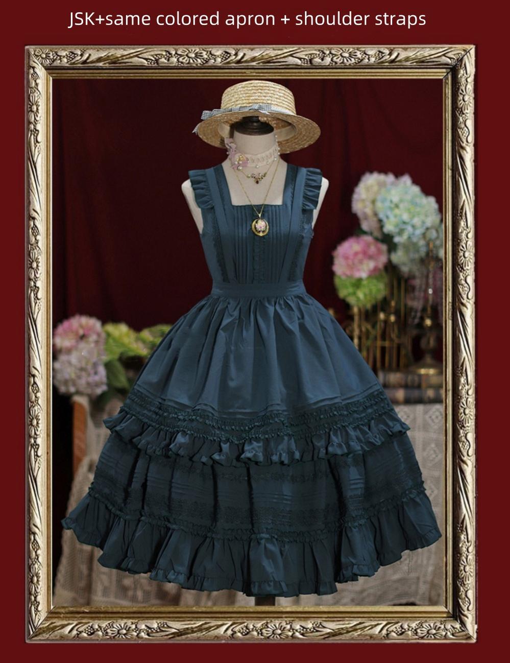 Nocturne Reminiscence - Elegant Lolita JSK Dress Multi-Wear Apron Dress Set - image 3