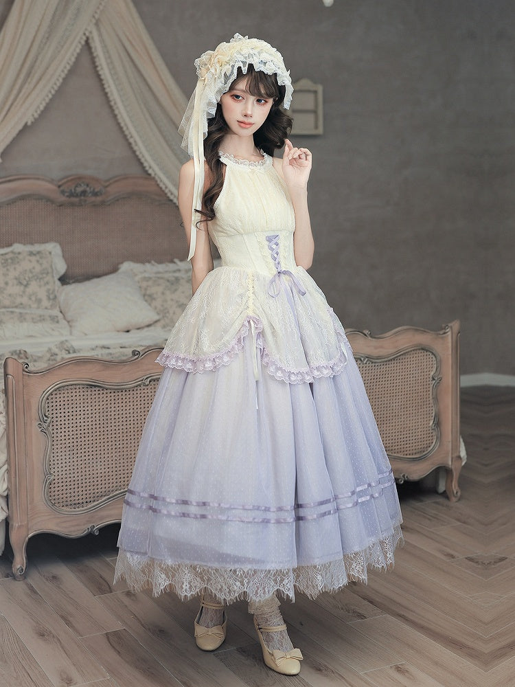 Purple Classic Gradient Lolita JSK Set with Cardigan and Hair Accessories - image 3