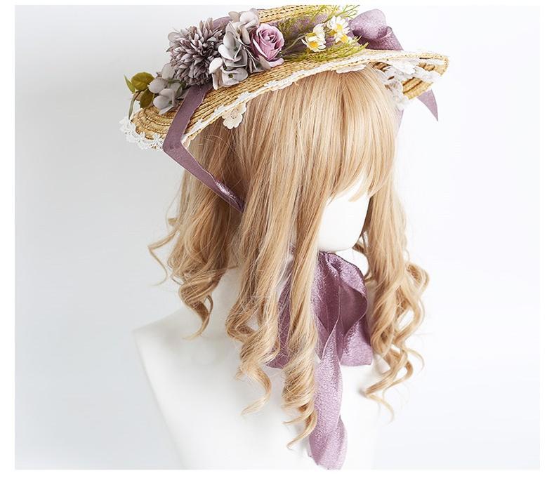 Xiaogui Flower Bow Lace Lolita Sunhat - image 7