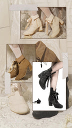 Lady Incognita - Retro Lolita Ankle Boots, Size Zipper - image 5