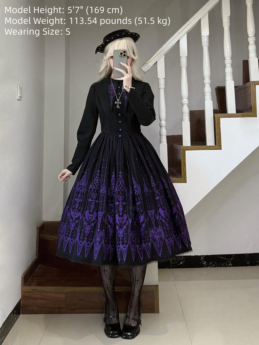 Dream Window - Gothic Lolita Church Embroidery OP Dress, Back Zipper - image 11