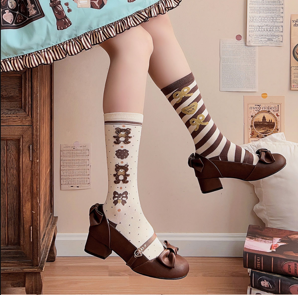 Elegant Lolita Bownot Retro High Heel Shoes - image 1