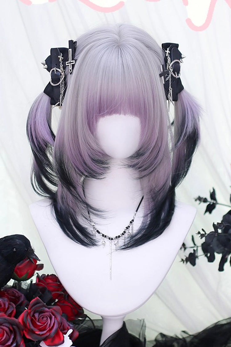 Gradient Air-Bangs Bob Sweet Lolita Wig in Purple - image 2