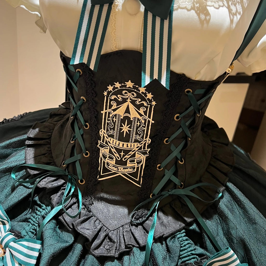 Star Track Academy Stripe Corset Gothic Lolita SK Dress Set - image 11