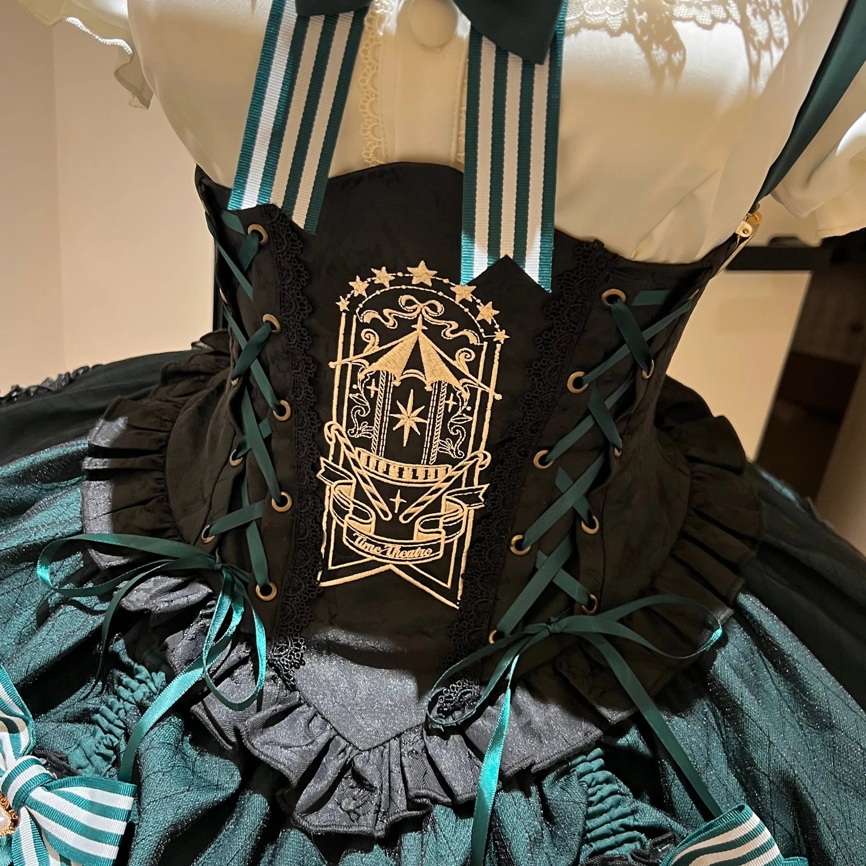 Star Track Academy Stripe Corset Gothic Lolita SK Dress Set - image 11