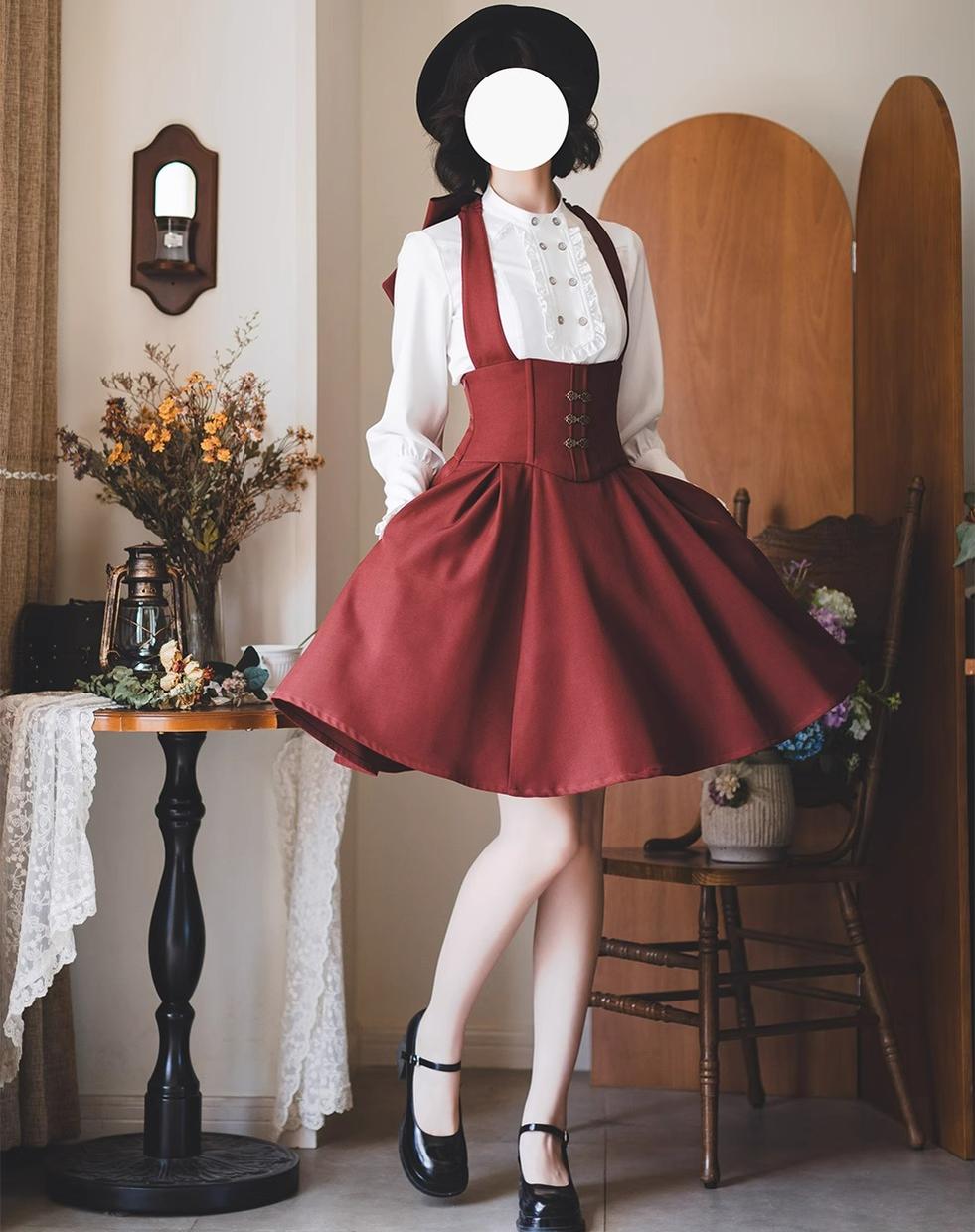 Vintage Lolita Fishbone Halter Skirt and Autumn Jacket - image 37