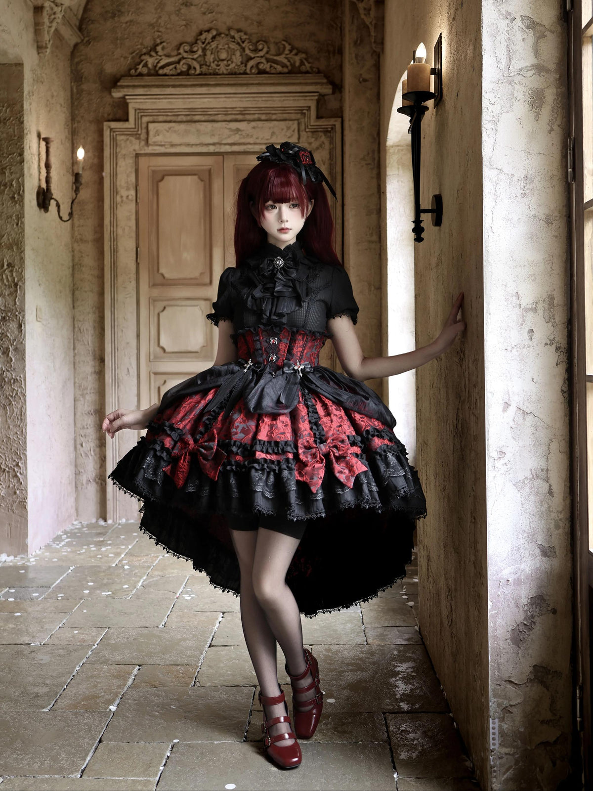 Spider Cross Knot Gothic Lolita Skirt and Blouse Set - image 2
