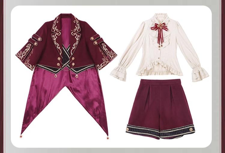 Heir - Military Ouji Lolita Blouse, Coat & Shorts Set - image 19