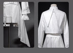 Silver Covenant - White Ouji Lolita Embroidery Coat and Shorts Set with Cross - image 7