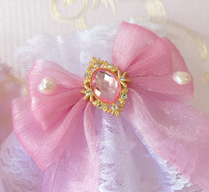 Sakura Home - Sweet Lolita Handmade Lace Bows Cuffs - image 9
