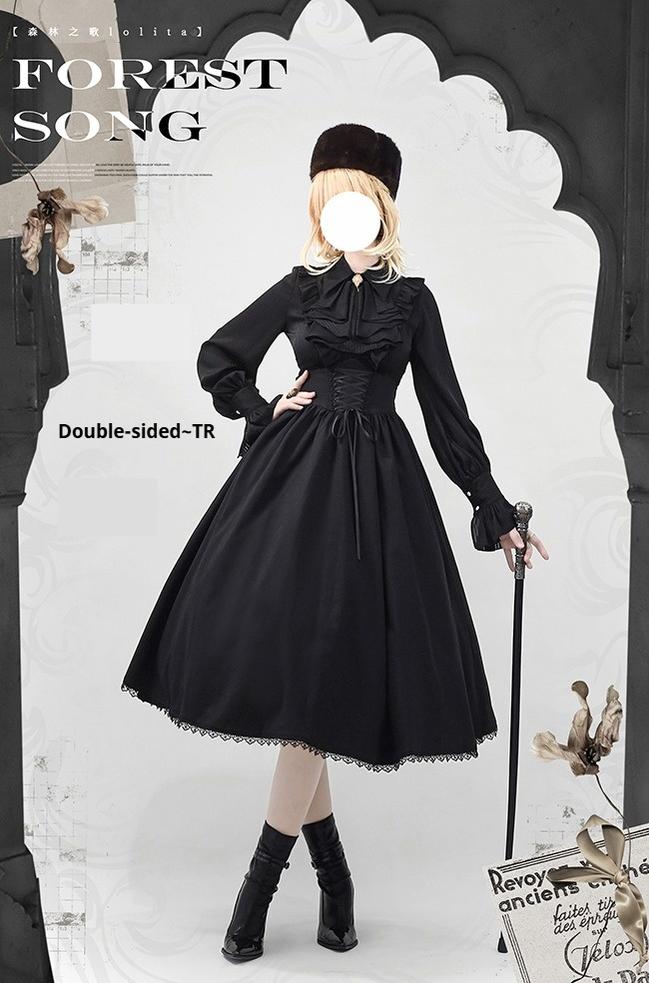 Astris - Classic Lolita SK Double-sided Wearing Fishbone Skirt - image 10